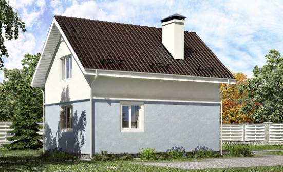 095-002-П Проект двухэтажного дома с мансардой, недорогой загородный дом из газобетона Бугуруслан | Проекты домов от House Expert