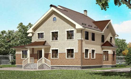 300-004-Л Проект двухэтажного дома, классический загородный дом из пеноблока Соль-Илецк | Проекты домов от House Expert