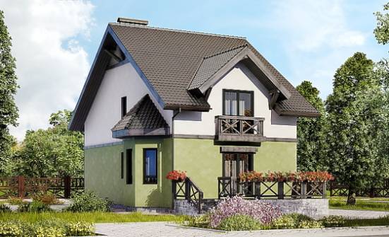 120-003-П Проект двухэтажного дома с мансардным этажом, красивый дом из арболита Оренбург | Проекты домов от House Expert