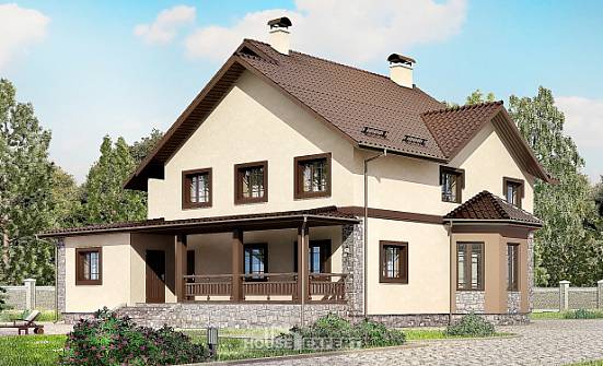 265-003-Л Проект двухэтажного дома, классический домик из арболита Гай | Проекты домов от House Expert