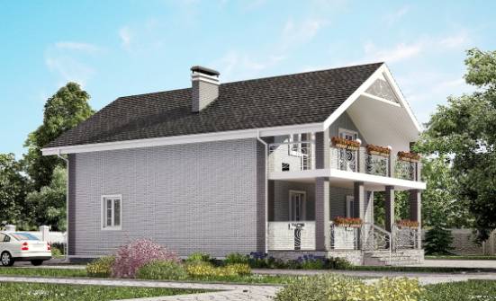 150-007-П Проект двухэтажного дома мансардой, бюджетный домик из керамзитобетонных блоков Кувандык | Проекты домов от House Expert