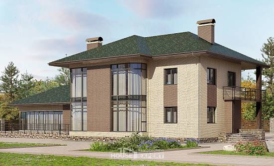 305-003-П Проект двухэтажного дома, современный коттедж из газосиликатных блоков Оренбург | Проекты домов от House Expert