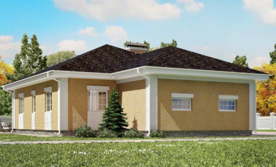 130-002-Л Проект одноэтажного дома, гараж, доступный коттедж из поризованных блоков Орск | Проекты одноэтажных домов от House Expert