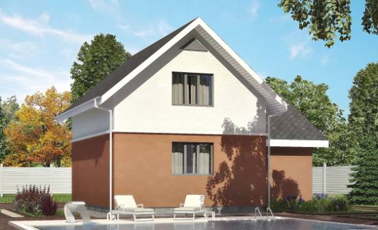 120-002-Л Проект двухэтажного дома мансардой, гараж, экономичный дом из блока Бузулук | Проекты домов от House Expert