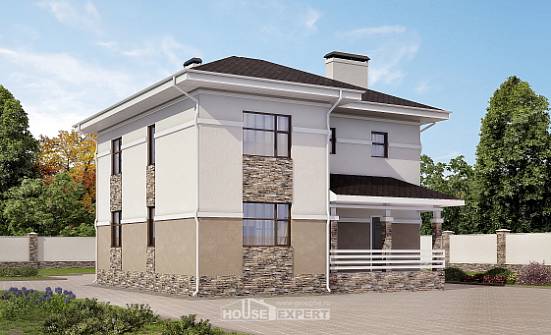 150-014-П Проект двухэтажного дома, компактный домик из блока Гай | Проекты домов от House Expert