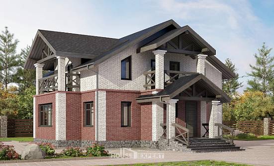 160-014-Л Проект двухэтажного дома, уютный загородный дом из арболита Гай | Проекты домов от House Expert