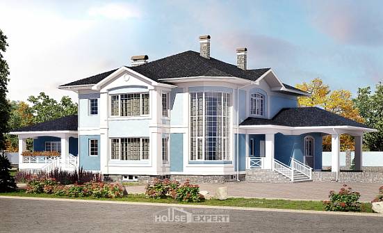 620-001-П Проект трехэтажного дома, гараж, большой дом из теплоблока Медногорск | Проекты домов от House Expert