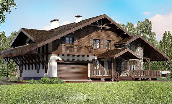 320-001-П Проект двухэтажного дома с мансардой, гараж, большой коттедж из кирпича Оренбург | Проекты домов от House Expert
