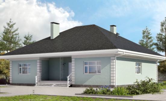 135-003-Л Проект одноэтажного дома, классический домик из пеноблока Кувандык | Проекты домов от House Expert