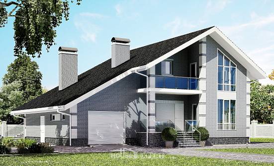 190-006-Л Проект двухэтажного дома с мансардным этажом, гараж, просторный коттедж из арболита Бузулук | Проекты домов от House Expert