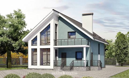 170-006-П Проект двухэтажного дома мансардой, уютный коттедж из бризолита Бугуруслан | Проекты домов от House Expert