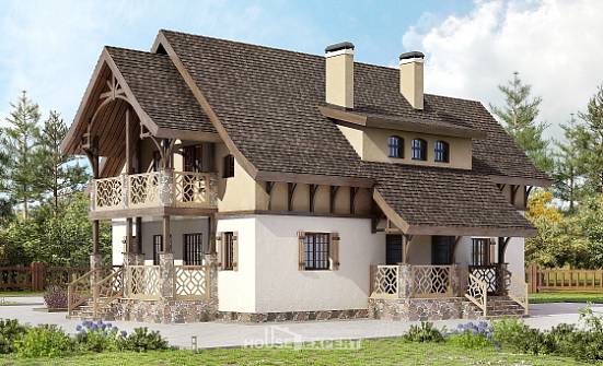 180-014-Л Проект двухэтажного дома с мансардой, экономичный загородный дом из арболита Орск | Проекты домов от House Expert