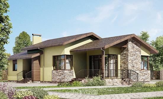 130-007-Л Проект одноэтажного дома, современный загородный дом из пеноблока Бузулук | Проекты домов от House Expert