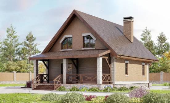 160-011-Л Проект двухэтажного дома с мансардой, бюджетный дом из арболита Оренбург | Проекты домов от House Expert