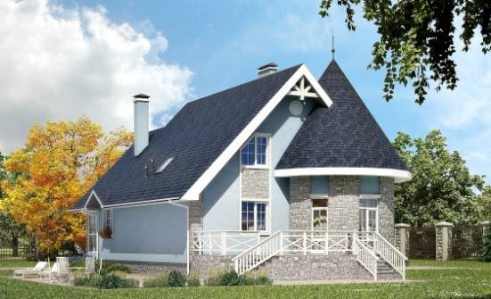 170-003-П Проект двухэтажного дома с мансардой, современный загородный дом из блока Орск | Проекты домов от House Expert