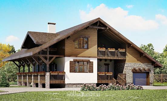 220-005-П Проект двухэтажного дома мансардой и гаражом, уютный домик из кирпича Оренбург | Проекты домов от House Expert