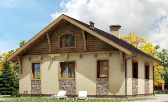 080-002-П Проект одноэтажного дома, маленький загородный дом из твинблока Новотроицк | Проекты домов от House Expert