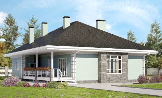 135-003-Л Проект одноэтажного дома, классический домик из пеноблока Кувандык | Проекты домов от House Expert