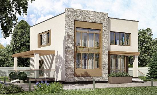 185-001-П Проект двухэтажного дома, современный коттедж из поризованных блоков Абдулино | Проекты домов от House Expert