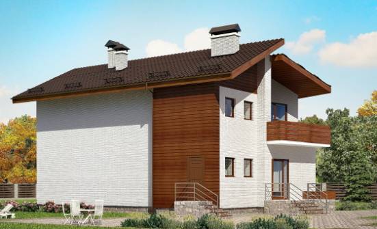 180-009-П Проект двухэтажного дома мансардный этаж, средний загородный дом из кирпича Орск | Проекты домов от House Expert