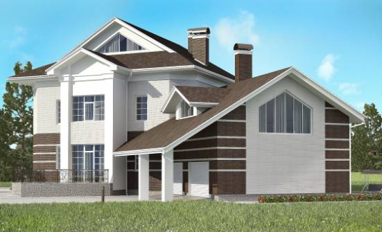 410-001-П Проект двухэтажного дома и гаражом, большой коттедж из кирпича Абдулино | Проекты домов от House Expert