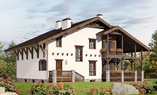 400-004-П Проект трехэтажного дома с мансардой и гаражом, уютный дом из кирпича Оренбург | Проекты домов от House Expert