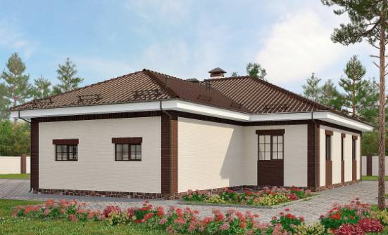 160-015-П Проект одноэтажного дома, гараж, компактный загородный дом из керамзитобетонных блоков Кувандык | Проекты домов от House Expert