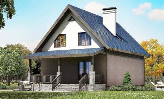 130-003-П Проект двухэтажного дома с мансардой, недорогой коттедж из блока Орск | Проекты домов от House Expert
