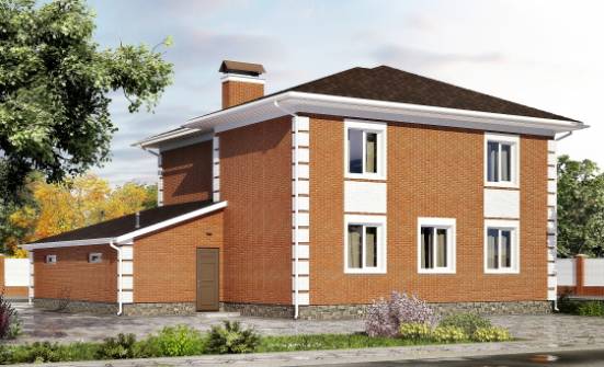 220-004-Л Проект двухэтажного дома, гараж, просторный дом из кирпича Кувандык | Проекты домов от House Expert