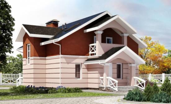 155-009-Л Проект двухэтажного дома мансардой, классический загородный дом из арболита Новотроицк | Проекты домов от House Expert