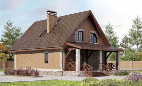160-011-Л Проект двухэтажного дома с мансардой, бюджетный дом из арболита Оренбург | Проекты домов от House Expert