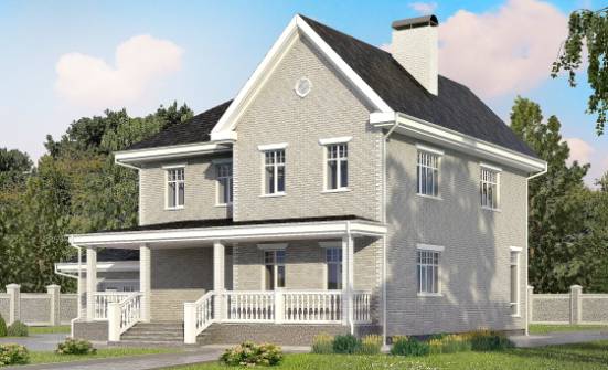 190-001-Л Проект двухэтажного дома, гараж, уютный домик из кирпича Новотроицк | Проекты домов от House Expert