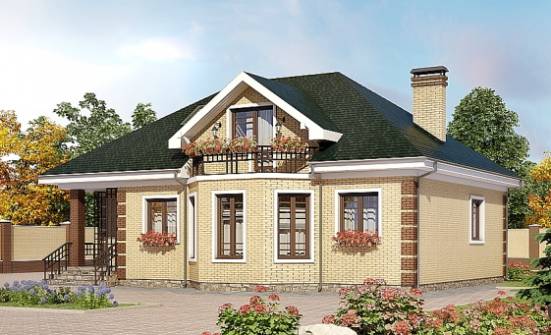 150-013-Л Проект двухэтажного дома с мансардой, доступный дом из кирпича Новотроицк | Проекты домов от House Expert