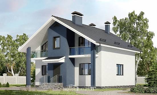 150-005-П Проект двухэтажного дома с мансардой, простой дом из газосиликатных блоков Бузулук | Проекты домов от House Expert