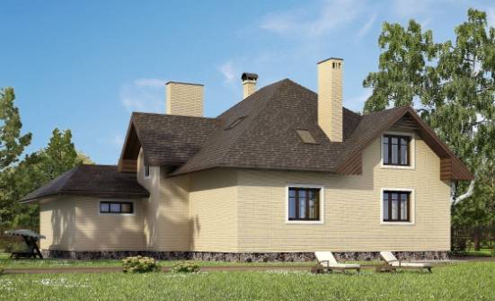 275-003-П Проект двухэтажного дома с мансардой, гараж, просторный домик из кирпича Медногорск | Проекты домов от House Expert