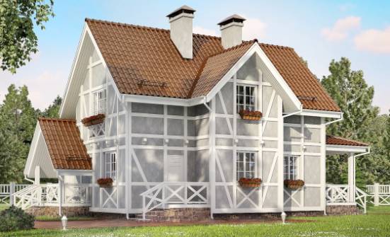 160-003-Л Проект двухэтажного дома с мансардным этажом, компактный домик из пеноблока Новотроицк | Проекты домов от House Expert