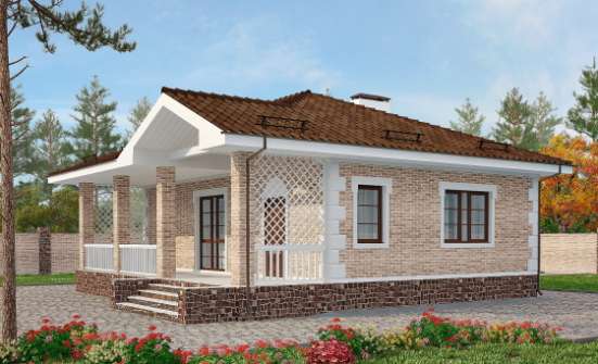 065-002-П Проект бани из кирпича Новотроицк | Проекты одноэтажных домов от House Expert