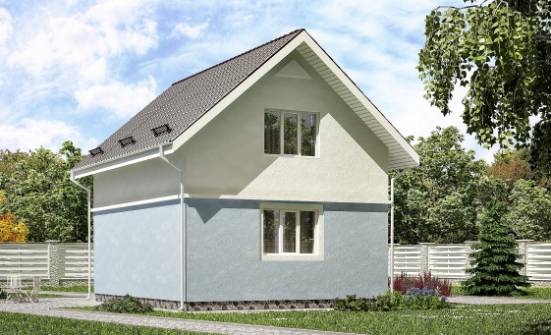 095-002-П Проект двухэтажного дома с мансардой, недорогой загородный дом из газобетона Бугуруслан | Проекты домов от House Expert