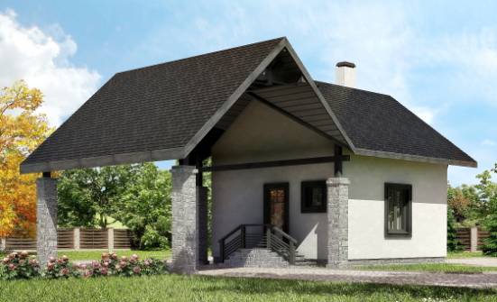 060-001-П Проект двухэтажного дома мансардой, гараж, бюджетный загородный дом из поризованных блоков Орск | Проекты домов от House Expert