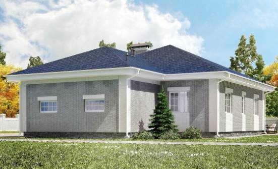 130-002-П Проект одноэтажного дома и гаражом, простой дом из керамзитобетонных блоков Бугуруслан | Проекты домов от House Expert
