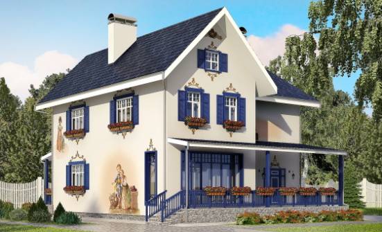 180-003-П Проект двухэтажного дома, небольшой домик из кирпича Гай | Проекты домов от House Expert