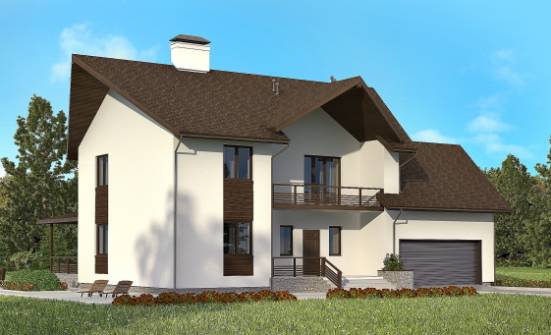300-002-П Проект двухэтажного дома мансардой, гараж, уютный домик из арболита Соль-Илецк | Проекты домов от House Expert
