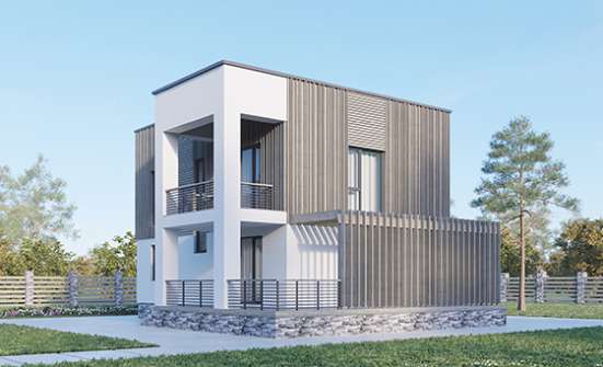 150-017-П Проект двухэтажного дома, недорогой коттедж из керамзитобетонных блоков Новотроицк | Проекты домов от House Expert