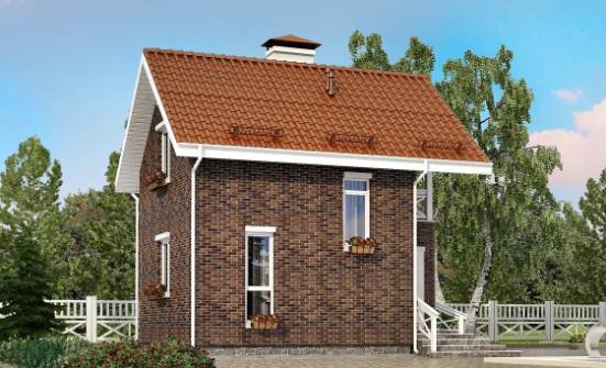 045-001-Л Проект двухэтажного дома мансардный этаж, скромный домик из бризолита Медногорск | Проекты домов от House Expert