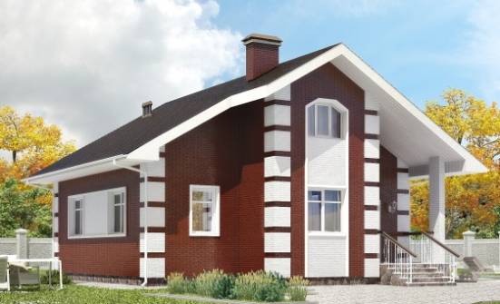 115-001-П Проект двухэтажного дома мансардный этаж, небольшой дом из газосиликатных блоков Орск | Проекты домов от House Expert
