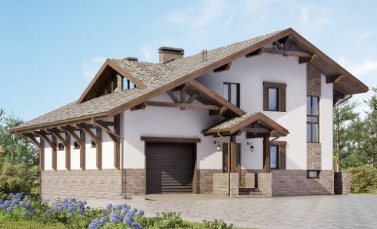 305-002-П Проект трехэтажного дома с мансардой, современный загородный дом из кирпича Кувандык | Проекты домов от House Expert