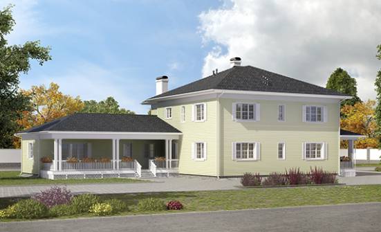 410-002-Л Проект двухэтажного дома, гараж, уютный домик из пеноблока Оренбург | Проекты домов от House Expert