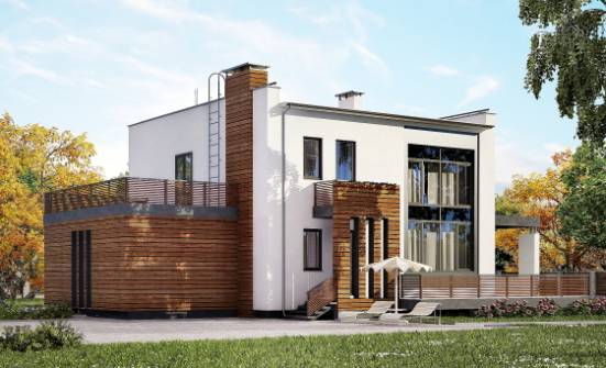 220-003-П Проект двухэтажного дома, гараж, средний домик из керамзитобетонных блоков Гай | Проекты домов от House Expert