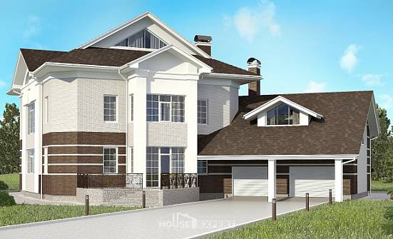 410-001-П Проект двухэтажного дома и гаражом, большой коттедж из кирпича Абдулино | Проекты домов от House Expert