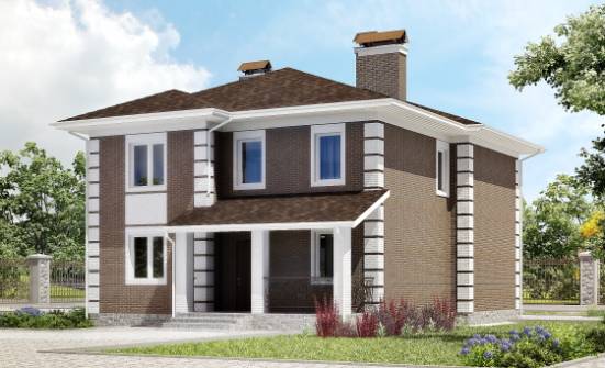 185-002-П Проект двухэтажного дома, красивый дом из блока Бузулук | Проекты домов от House Expert